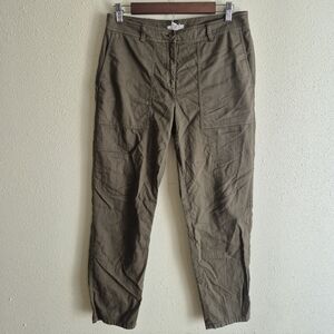 Eileen Fisher Straight Organic Cotton Green Pants Size 6